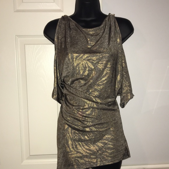 Asymmetrical Party Top Chain Shoulder Sz.M - Picture 5 of 5